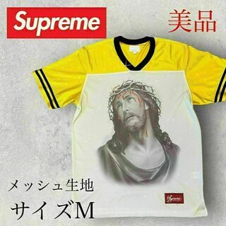 Supreme - 【美品】Supreme シュプリーム センタービッグ　ロゴ入りメッシュ Tシャツ