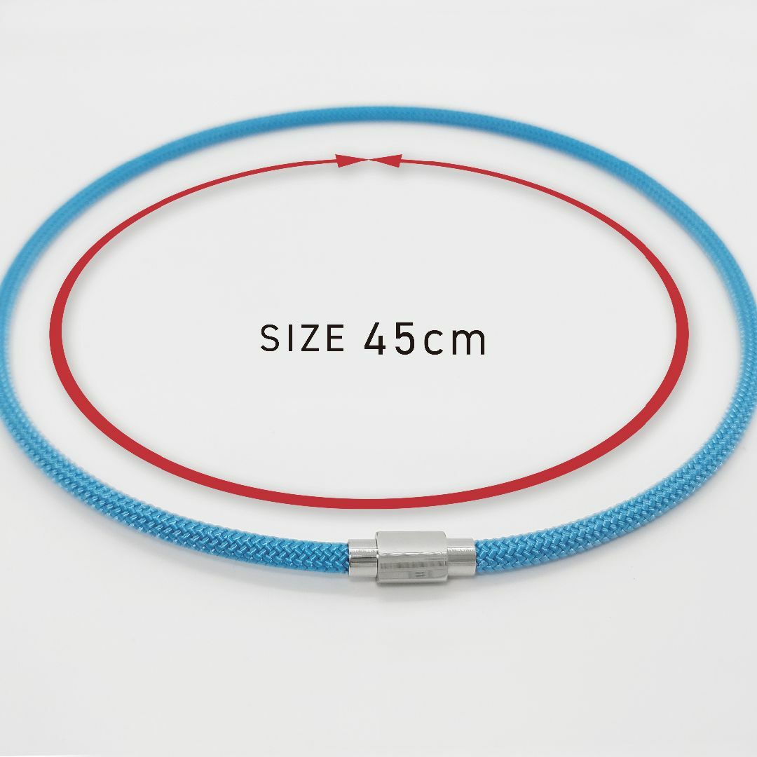 磁気ネックレス PLUSCROSS HM LB/SV45cm 首こり 電磁波対策 レディースのアクセサリー(ネックレス)の商品写真