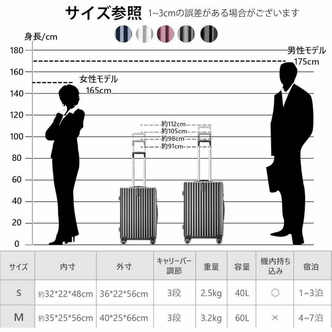 キャリーケース✨M 60L グレー 軽量 TSAロック キャリーバッグ 大型 レディースのバッグ(スーツケース/キャリーバッグ)の商品写真