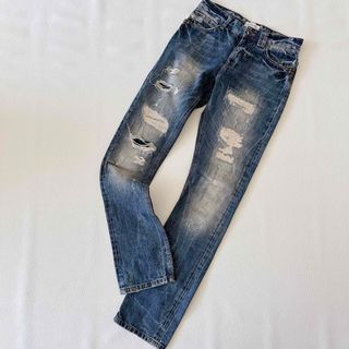 ザラ(ZARA)のZARAMANダメージデニムパンツ30スタッズクラッシュ加工(デニム/ジーンズ)