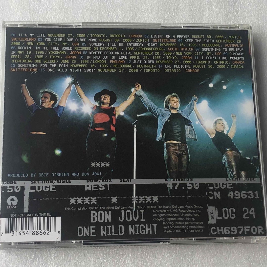 Bon Jovi /One Wild Night(2001年)   エンタメ/ホビーのCD(ポップス/ロック(洋楽))の商品写真