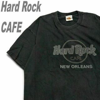 ハードロック Tシャツ L相当 ブラック ビッグプリント ユニセックス 半袖(Tシャツ/カットソー(半袖/袖なし))