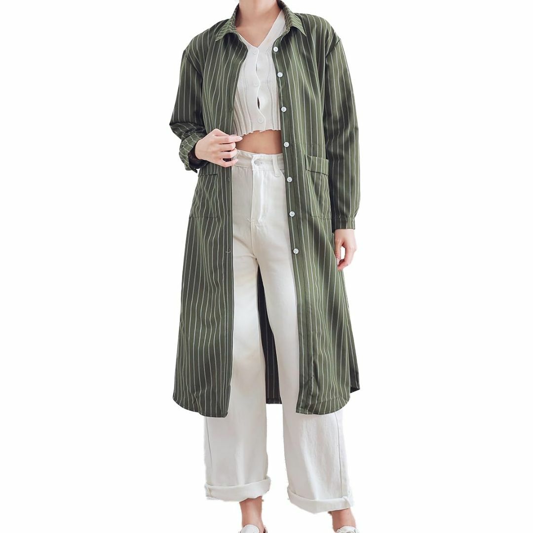 [CARAMEL MILK] シャツ ワンピース ストライプ レディース 襟付き レディースのファッション小物(その他)の商品写真