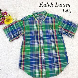 ラルフローレン(Ralph Lauren)のRalph Laurenラルフローレン  半袖チェック シャツ グリーン140(Tシャツ/カットソー)