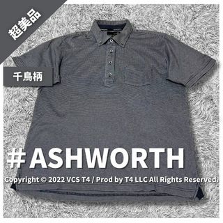 Ashworth - 【超美品】アシュワース 半袖 ドレスシャツ・ビジネスシャツ L 千鳥 ✓4283