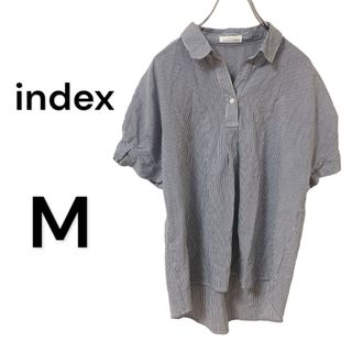 INDEX - index インデックス レディース シャツ ブラウス ストライプ m 半袖