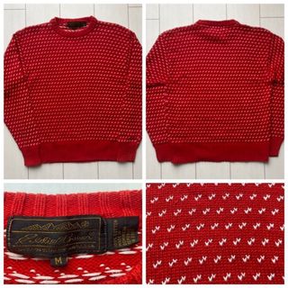 美品 80s eddie bauer birds eye knit 黒タグ M