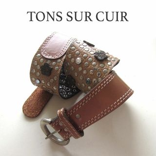 美品　フランス製　TONS SUR CUIR★　スタッツベルト　(ベルト)