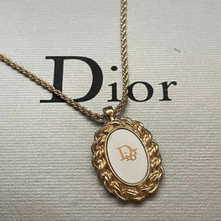 クリスチャンディオール(Christian Dior)の【極美品】 Dior ネックレス サークル ロゴプレート トロッター ゴールド(ネックレス)