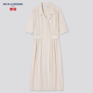 ユニクロ(UNIQLO)のUNIQLO イネス　オープンカラーワンピース(ひざ丈ワンピース)