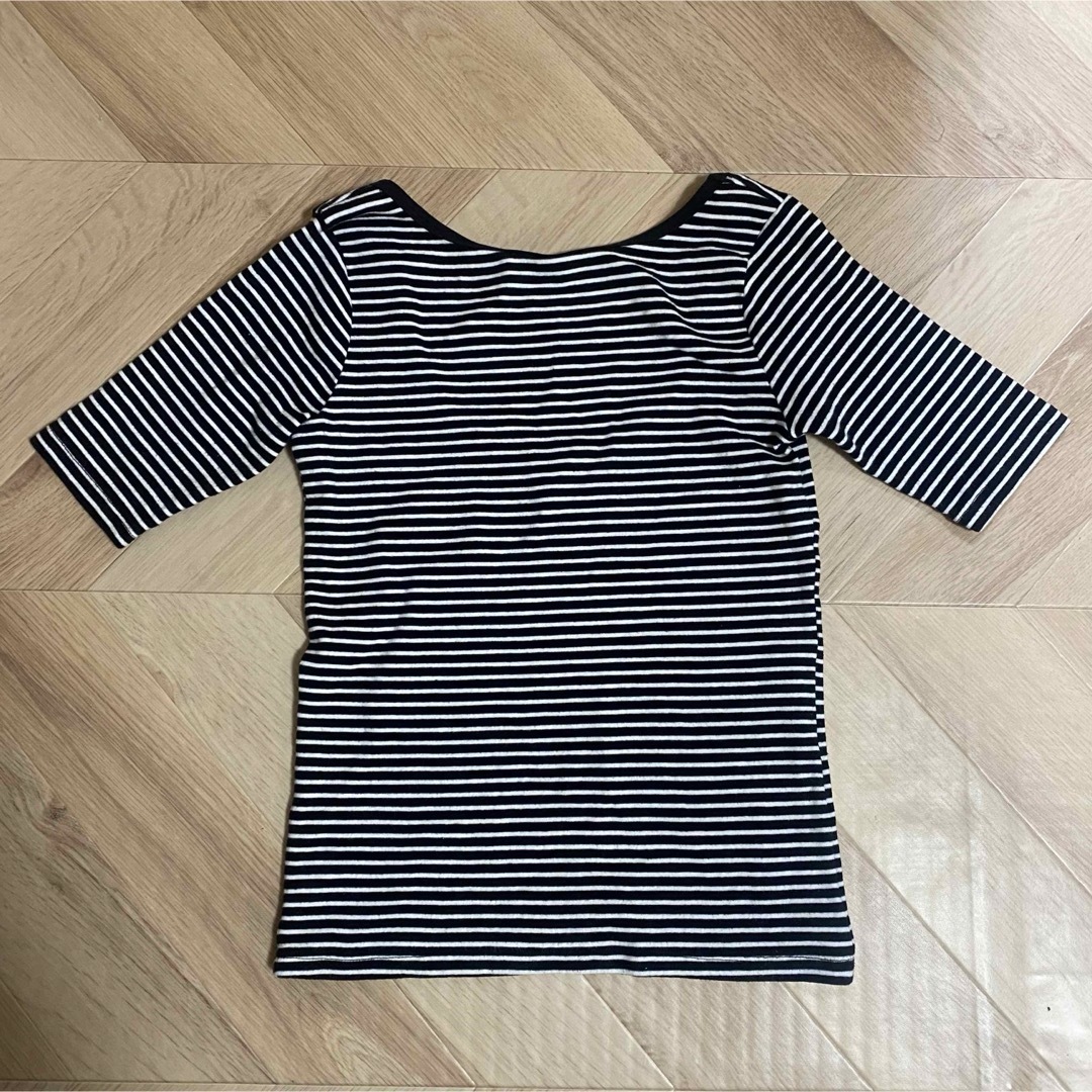 BASEMENT(ベースメント)のBASEMENT バックオープンボーダーTシャツ レディースのトップス(Tシャツ(半袖/袖なし))の商品写真