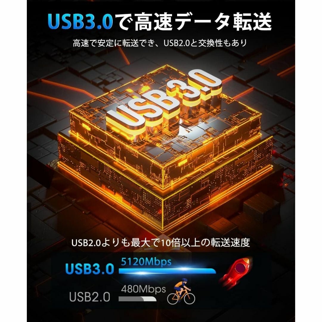 【2023進化バージョン USB3.0】 DVDドライブ 外付け ポータブル C スマホ/家電/カメラのPC/タブレット(PC周辺機器)の商品写真