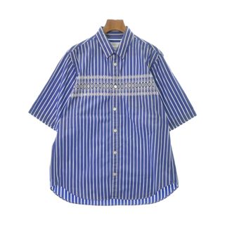 サカイ(sacai)のsacai サカイ カジュアルシャツ 3(L位) 青x白(ストライプ) 【古着】【中古】(シャツ)