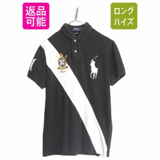 ラルフローレン(Ralph Lauren)のビックポニー ポロ ラルフローレン 鹿の子 半袖 ポロシャツ メンズ M 半袖シャツ 2トーン ナンバリング カスタム スリム フィット ブラック(ポロシャツ)