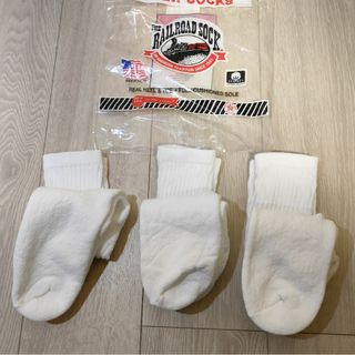 THE RAIL ROAD SOCKレイルロードソック3足セット白×3足