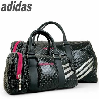 アディダス(adidas)のアディダス ボストンバッグセット スポーツバッグセット ブラック ピンク 大容量(ボストンバッグ)