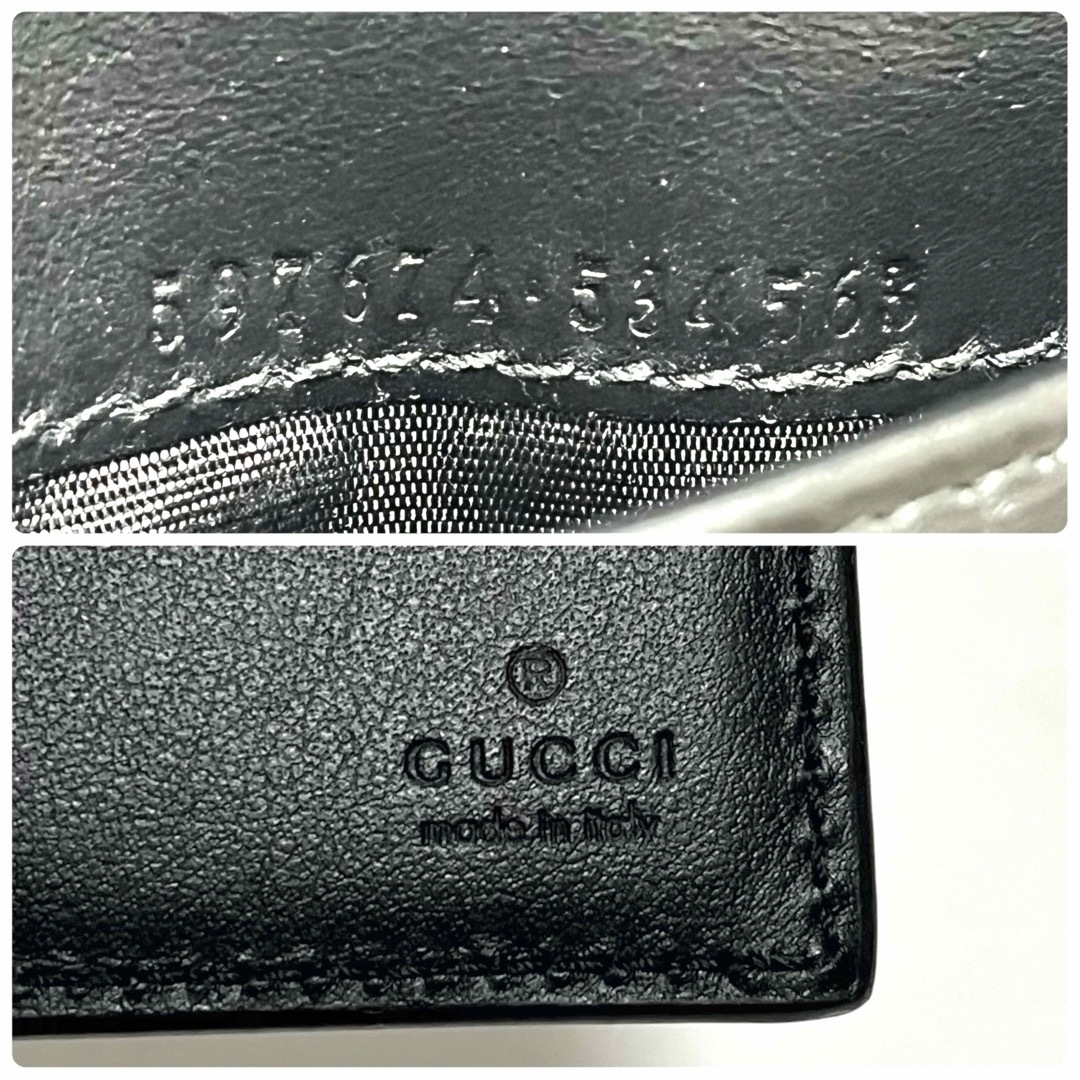 Gucci(グッチ)の772 箱付✨新品✨グッチ 二つ折り財布 札入れ ブレード ロゴ刺繍 レザー 黒 メンズのファッション小物(折り財布)の商品写真
