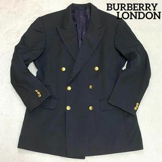 バーバリー(BURBERRY)のバーバリーロンドン　テーラードジャケット　ネイビー　L相当　紺ブレ　金ボタン(テーラードジャケット)