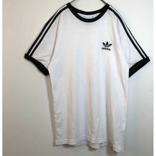 アディダス(adidas)のadidasアディダス　ワンポイント刺繍ロゴ　リンガー　Tシャツ(Tシャツ/カットソー(半袖/袖なし))