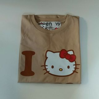 ハローキティ - OPEN yy ハローキティ　コラボTシャツ　ベージュ