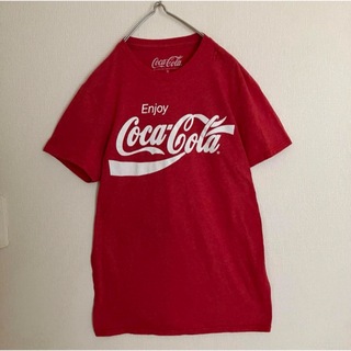 コカコーラ企業ビッグロゴTシャツtシャツ雰囲気フェードレッドオールドデザイン古着