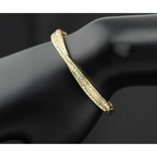 AAAA輝く！チェコ産 高品質ラインストーンダイヤモンド ブレスレット ゴールド(ブレスレット/バングル)