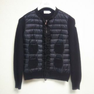 モンクレール(MONCLER)のモンクレール Maglione カーディガン ダウン ニット レディース 黒 S(カーディガン)