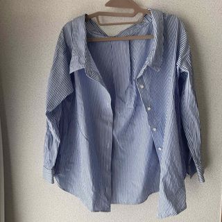 ジーンズファクトリー(JEANS FACTORY)のJEANSFACTORYCLOTHESシャツ ストライプシャツ 夏春肩掛け 羽織(シャツ/ブラウス(長袖/七分))