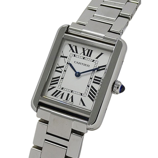 カルティエ(Cartier)のカルティエ Cartier 時計 レディース ブランド タンクソロ SM クオーツ QZ ステンレス SS W5200013 シルバー スクエア 磨き済み 【中古】(腕時計)