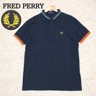 フレッドペリー(FRED PERRY)のFREDPERRY　フレッドペリー　ポロシャツ　刺繍ロゴ　ダークネイビー　L(ポロシャツ)