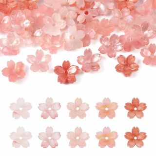 【色:さくら#ピンク・5色#約50個】Beadthoven 約50個 樹脂製 桜(その他)