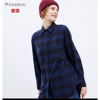 UNIQLO - ユニクロ　フランネルチェックロングシャツ　長袖　JW Anderson 今季商品