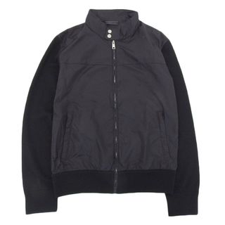 プラダ(PRADA)の【本物保証】 超美品 プラダ PRADA ブルゾン アウター ナイロン ニット 黒 ブラック 54 メンズ シンプル(ナイロンジャケット)