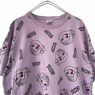 peko ペコちゃんプリント半袖Tシャツショート丈　丈短　レディースL　g3(Tシャツ(半袖/袖なし))