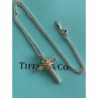 Tiffany シグネチャー　クロス　ネックレス　K18 SV925 十字架