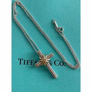 Tiffany シグネチャー　クロス　ネックレス　K18 SV925 十字架