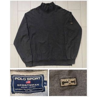 美品 90s POLO SPORTSMAN ハイネック スウェット グレー XL