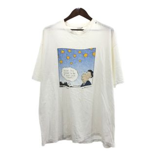 90年代 USA製 Coed Sportwear TIM WIT イラスト 半袖Ｔシャツ シングルステッチ ホワイト (メンズ XL) 中古 古着 Q5747(Tシャツ/カットソー(半袖/袖なし))