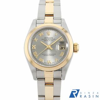 ロレックス(ROLEX)のロレックス デイトジャスト 79163 グレー ローマ 3列 オイスターブレス  A番 レディース 中古 腕時計(腕時計)