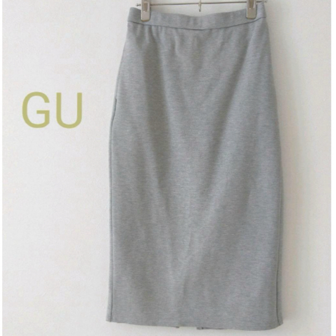 GU(ジーユー)のGU　ジーユー　カットソータイトスカート　グレー レディースのスカート(ひざ丈スカート)の商品写真