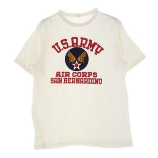 ウエアハウス(WAREHOUSE)のWAREHOUSE ウエアハウス Ｔシャツ U.S.ARMY AIR CORPS SAN BERNARDINO フロッキー プリント Tシャツ ホワイト系 M【中古】(シャツ)