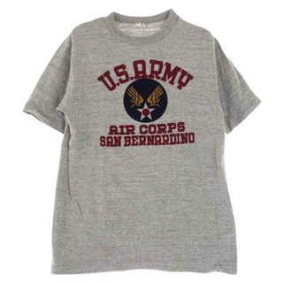 ウエアハウス(WAREHOUSE)のWAREHOUSE ウエアハウス Ｔシャツ U.S.ARMY AIR CORPS SAN BERNARDINO フロッキー プリント Tシャツ グレー グレー系 M【中古】(シャツ)