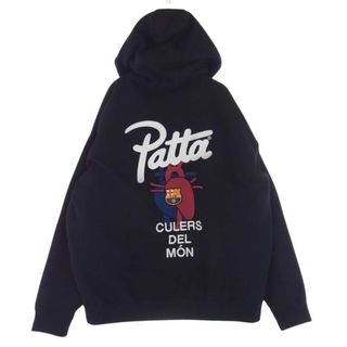 ナイキ(NIKE)のNIKE ナイキ パーカー FD4147-010 × Patta × Barcelona パタ バルセロナ FC エンブレム 刺繍 フーディ スウェット パーカー ブラック系 XL【中古】(パーカー)