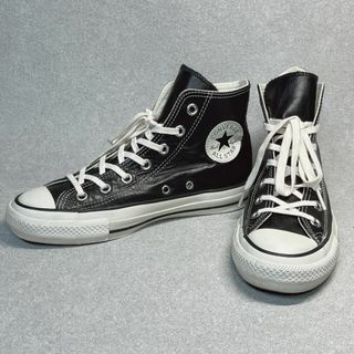 コンバース(CONVERSE)のコンバース 24cm オールスターオリーブグリーンレザー ブラック スニーカー(スニーカー)