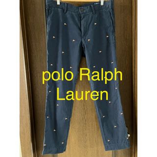 ポロラルフローレン(POLO RALPH LAUREN)のポロラルフローレン  フラッグ刺繍　パンツ　ネイビー(その他)