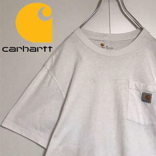 【メキシコ製】 カーハート　ロゴ入りTシャツ　ヴィンテージ　ホワイト　A1177(Tシャツ/カットソー(半袖/袖なし))