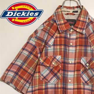 ディッキーズ(Dickies)の【リネン混】ディッキーズ　ロゴ入り半袖ワークシャツ　ウエスタン　A1176(シャツ)