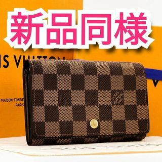 ルイヴィトン(LOUIS VUITTON)の未使用レベル❣️ルイヴィトン✨ダミエ✨トレゾール✨L字ファスナー✨折財布(財布)