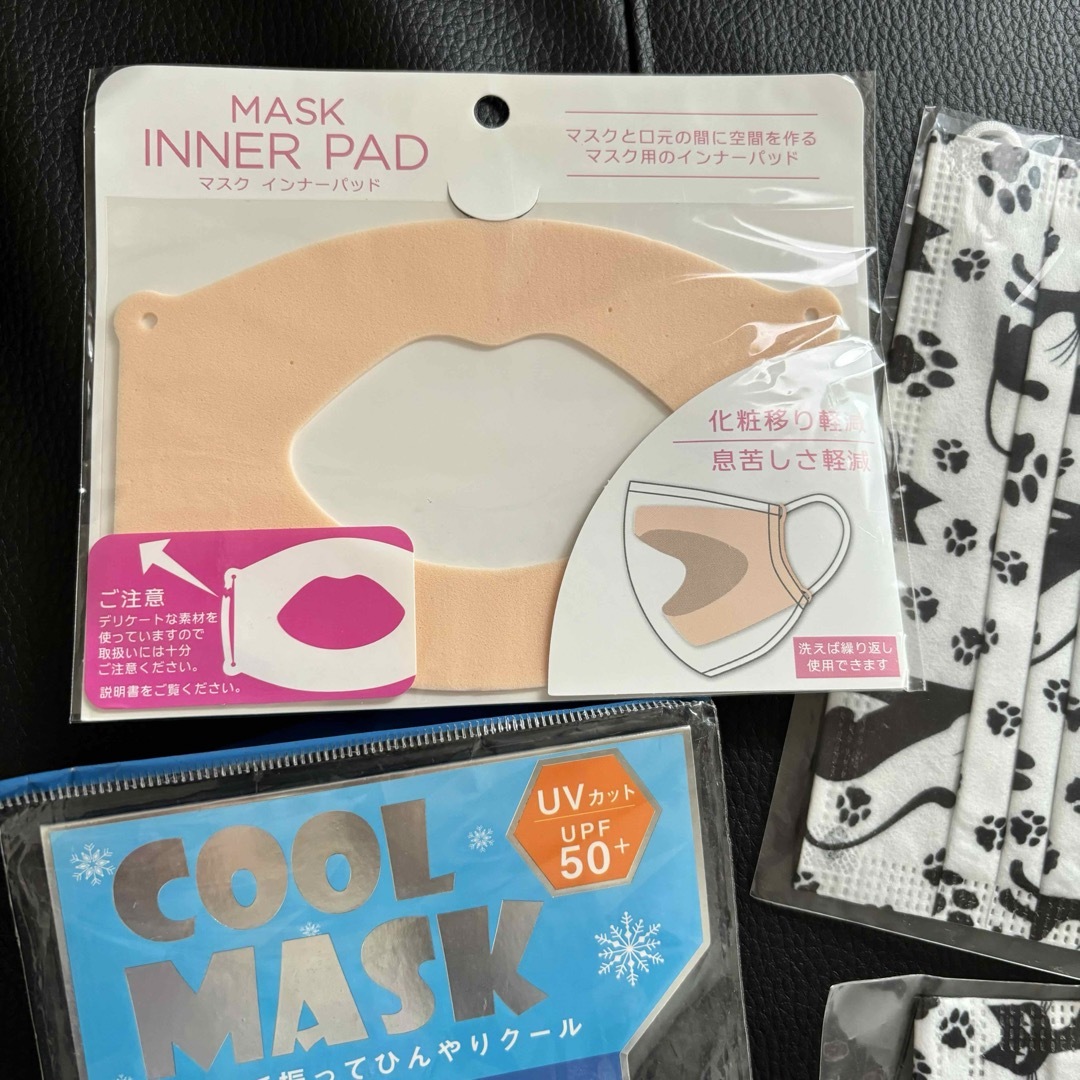 マスク　グッズ　まとめ売り　セット売り　猫　ねこ　ネコ　冷感　cool  パッド キッズ/ベビー/マタニティの洗浄/衛生用品(その他)の商品写真