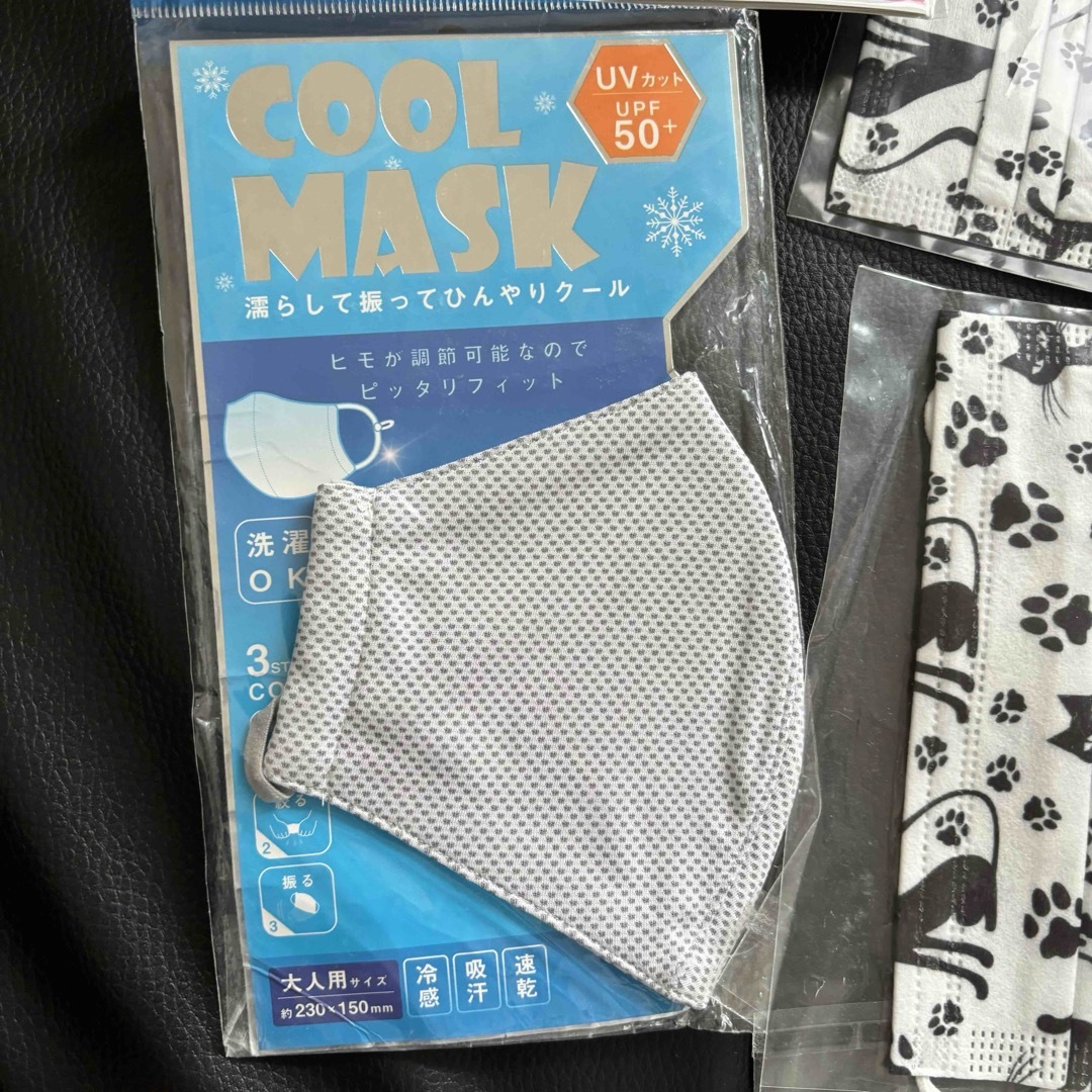 マスク　グッズ　まとめ売り　セット売り　猫　ねこ　ネコ　冷感　cool  パッド キッズ/ベビー/マタニティの洗浄/衛生用品(その他)の商品写真